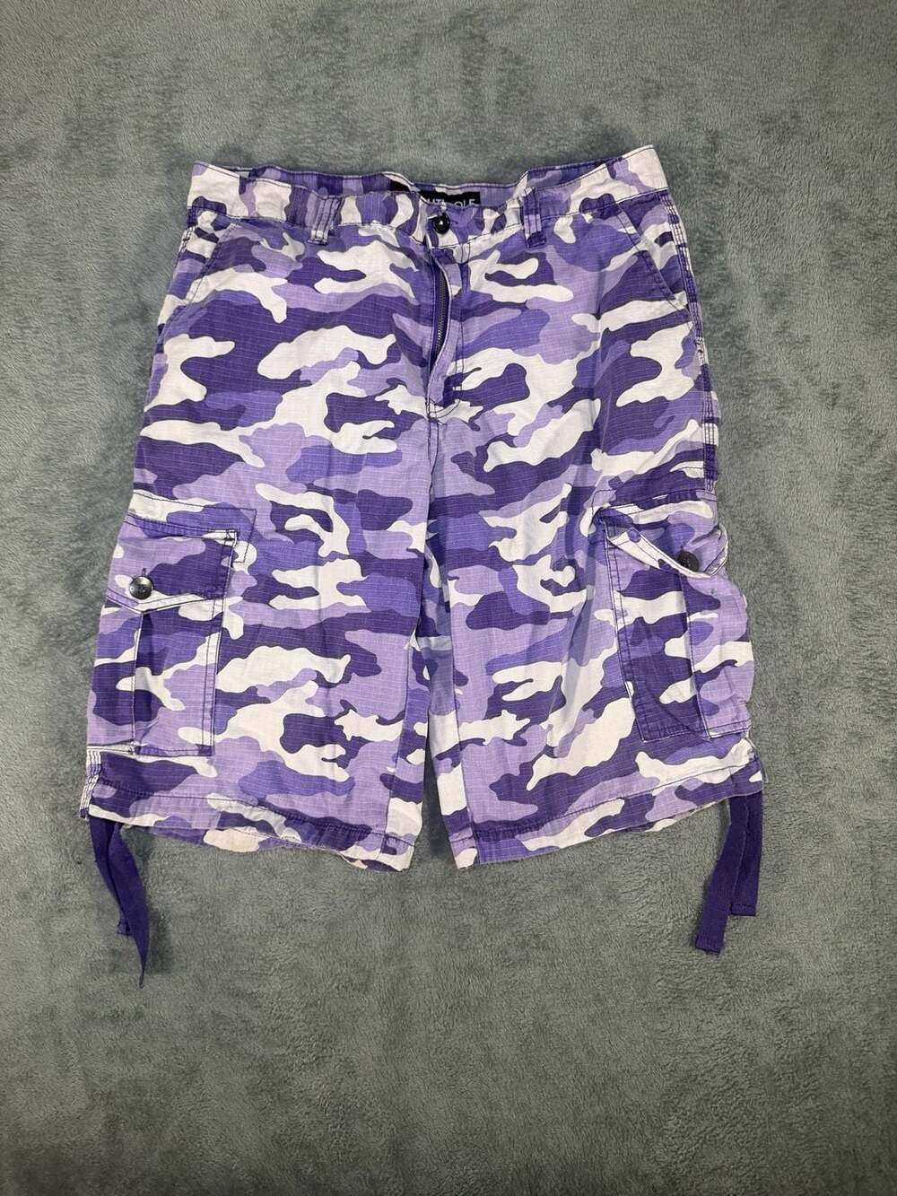 Southpole Cargo Shorts Size 34 Purple Camo Ripstop